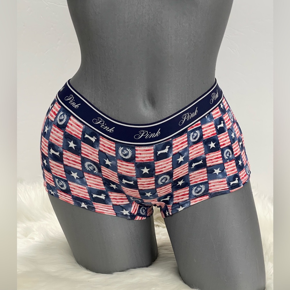 VICTORIAS SECRET PINK LOGO SHORTIE BOYSHORT PANTY UNDERWEAR. NWT